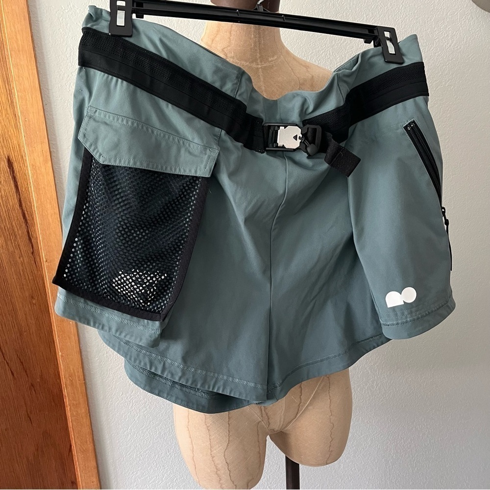 NIKE x Naomi Osaka sz L Utility Tennis Shorts Hasta Blue DH5197 Paper Bag  Waist
